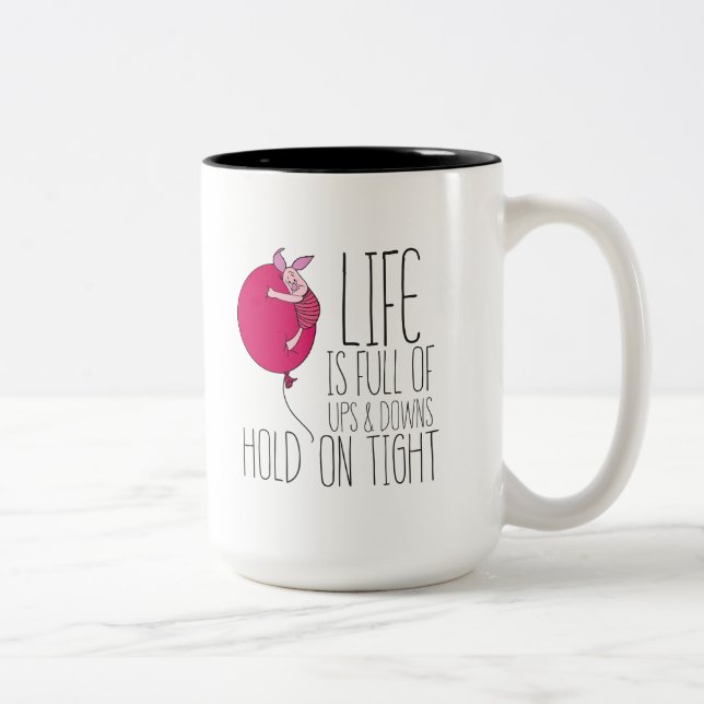 Piglet | Life is Full of Ups & Downs Two-Tone Coffee Mug (Right)