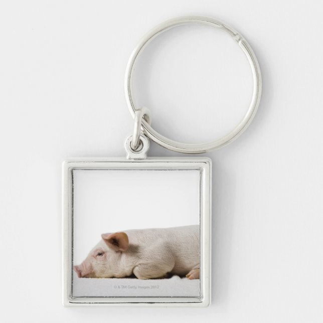 Piglet Lying Down Profile Keychain (Front)
