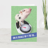 Piglet mignon sur une échelle de 1 à 10 carte d'an