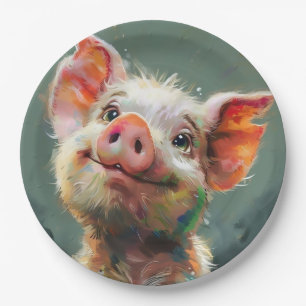 Piglet paper plate