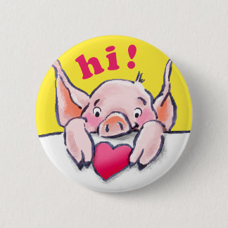 Piglet Peek 2 Inch Round Button