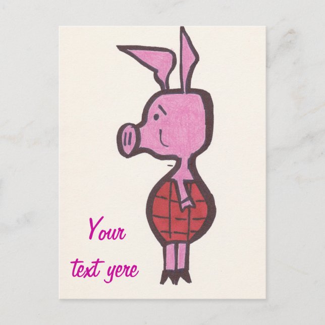 Piglet; Postcard (Front)