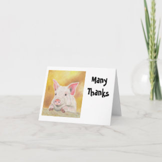 Piglet Thank You Notecard