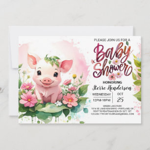 Piglet's Farmyard Paradise Baby Shower Invitation