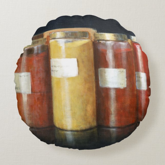Pigment Jars Round Pillow (Front)