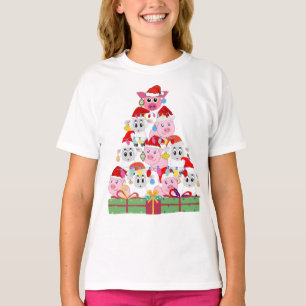 Pigs and Sheep Christmas Tree T-Shirt