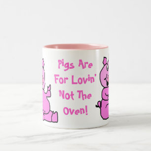 "Pigs Are For Lovin" Pink Cartoon Pig Ceramic Mug