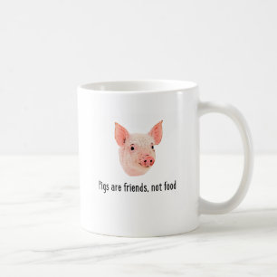 Pigs are friends, not food design coffee mug