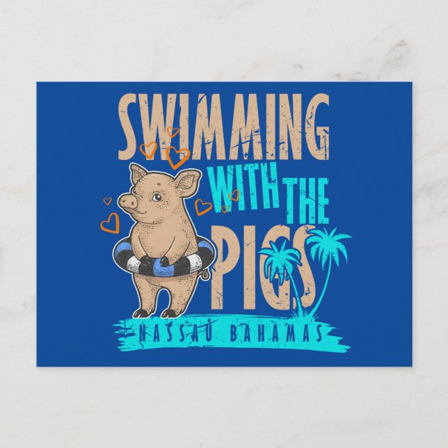 Pigs Bahamas Carte postale Vacances Croisière (Devant)