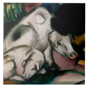 Pigs, c.1912 (oil on canvas) tile