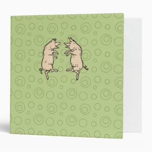 Pigs Dancing Antique Piggy Dance Jig Binder