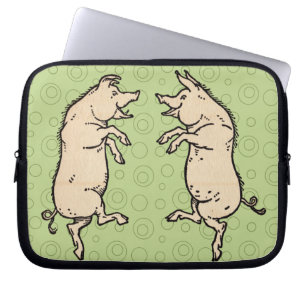 Pigs Dancing Antique Piggy Dance Jig Laptop Sleeve