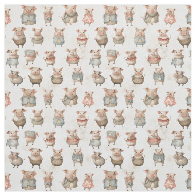 Pig's Delight: Whimsy Pig Fabric (Swatch)