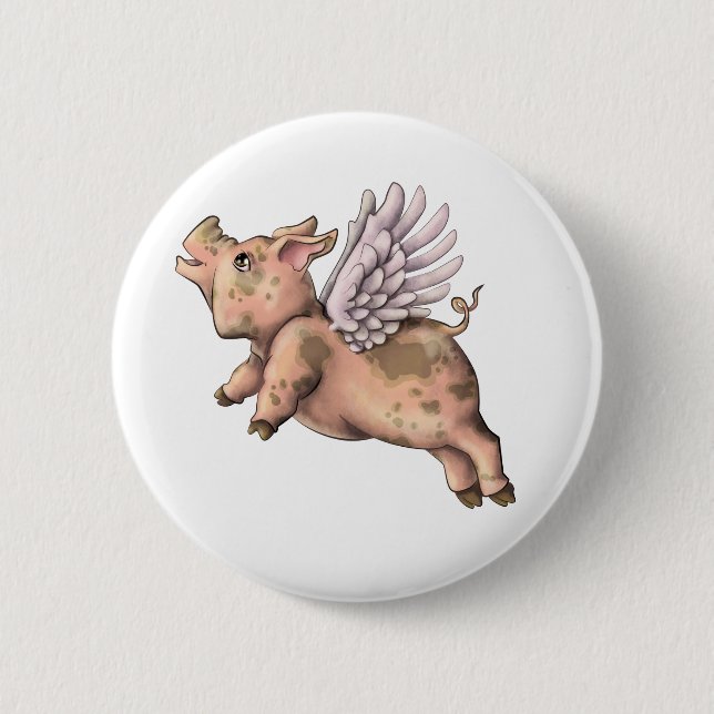Pigs Fly 2 Inch Round Button (Front)