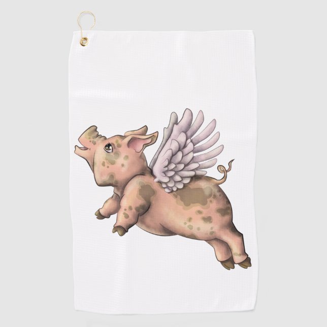 Pigs Fly Golf Towel (Front)