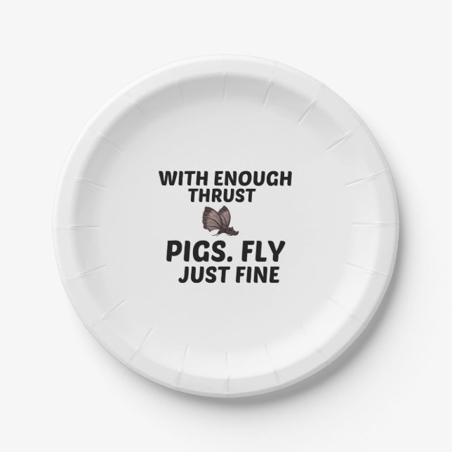 PIGS FLY PAPER PLATE (Front)