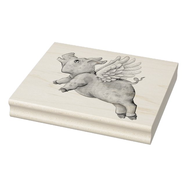Pigs Fly Rubber Stamp (Stamp)