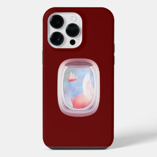 Pigs Flying Past Airplane Window iPhone 14 Pro Max Case