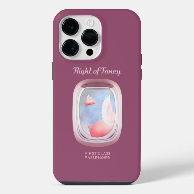 Pigs Flying Past Airplane Window iPhone Case (Back)