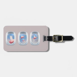 Pigs Flying Past Airplane Windows Luggage Tag