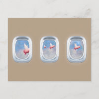 pigs flying past airplane windows