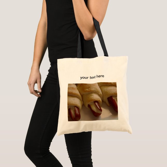 Pigs in a blanket with cheese funny tote bag (Front (Product))