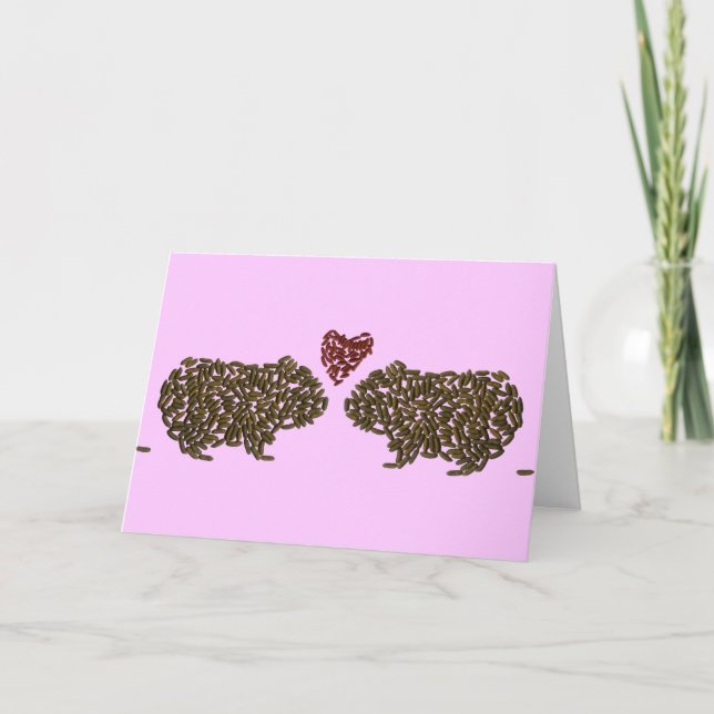 Pigs in Love Greeting Card (Front)