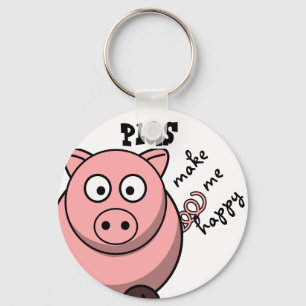Pigs Make Me Happy Keychain