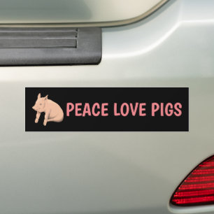 PIGS PIG LOVE BUMPER STICKERS