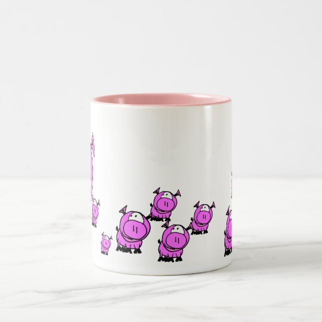 Pigs Two-Tone Coffee Mug (Center)