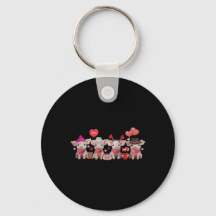 Pigs Valentine's Day Pig Lover Farm Animal Valenti Keychain