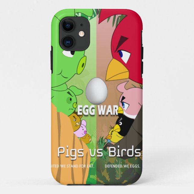 Pigs vs Birds Part3. Egg War/parody Case-Mate iPhone Case (Back)