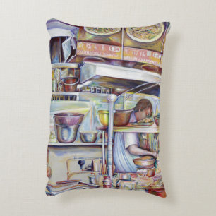 Pigtail Soup, Singapore Decorative Pillow