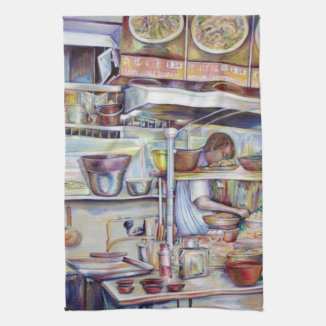Pigtail Soup, Singapore Kitchen Towel (Vertical)