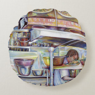 Pigtail Soup, Singapore Round Pillow