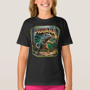 Piguana Illustration – Pig Iguana Scary Animal T-Shirt
