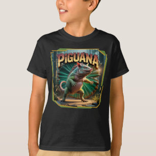 Piguana Illustration – Pig Iguana Scary Animal T-Shirt