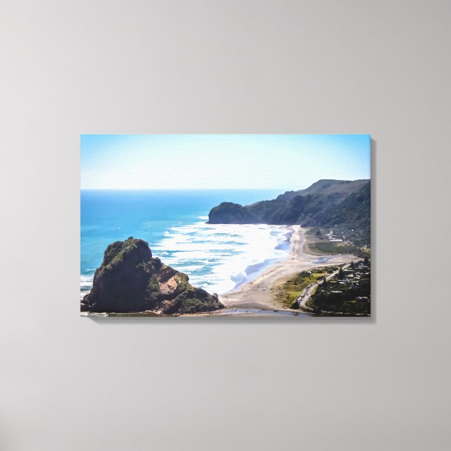 Piha Beach, New Zealand Canvas Print (Front)