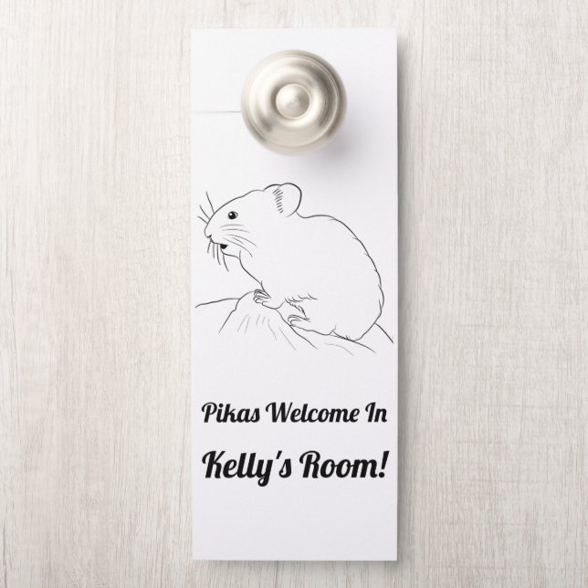 Pikas Welcome in NEW NAME Room! Door Hanger (On Knob)