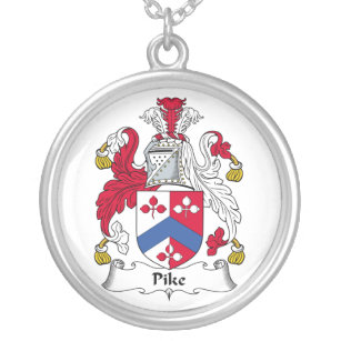 Pike Family Crest Silver Plated Necklace