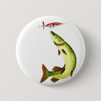 Pike Fishing 2 Inch Round Button