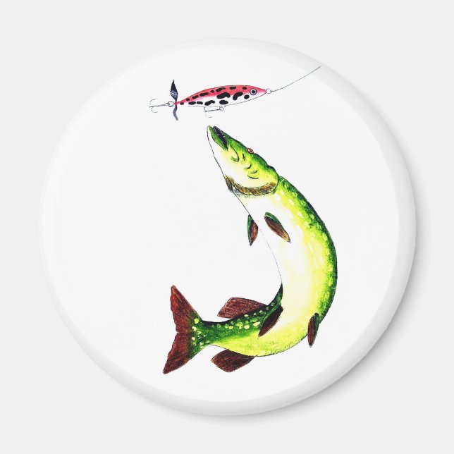 Pike fishing and fly fishing magnet (Front)