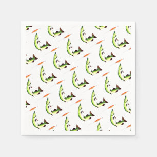 Pike fishing and fly fishing napkin