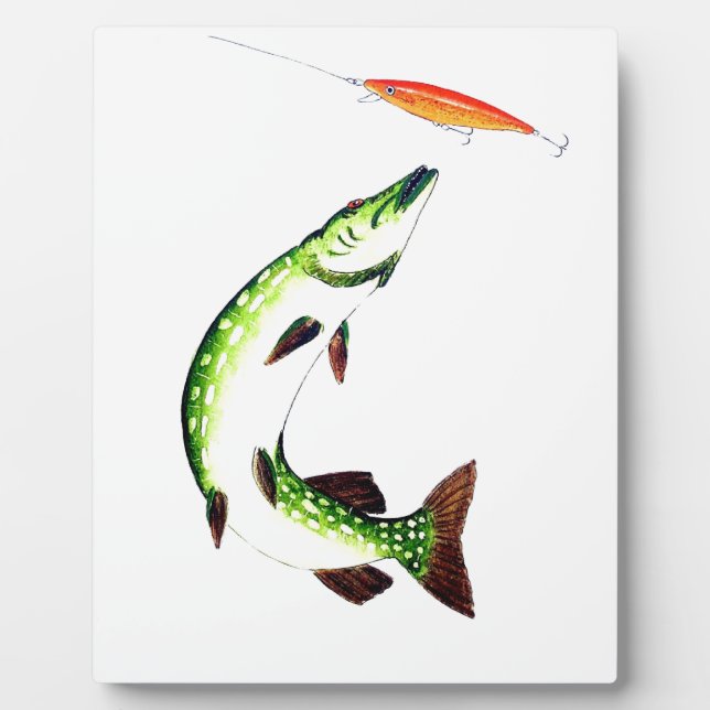 Pike fishing and fly fishing plaque (Front)
