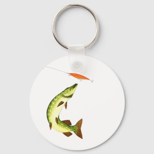 Pike fishing Gift Keychain (Front)