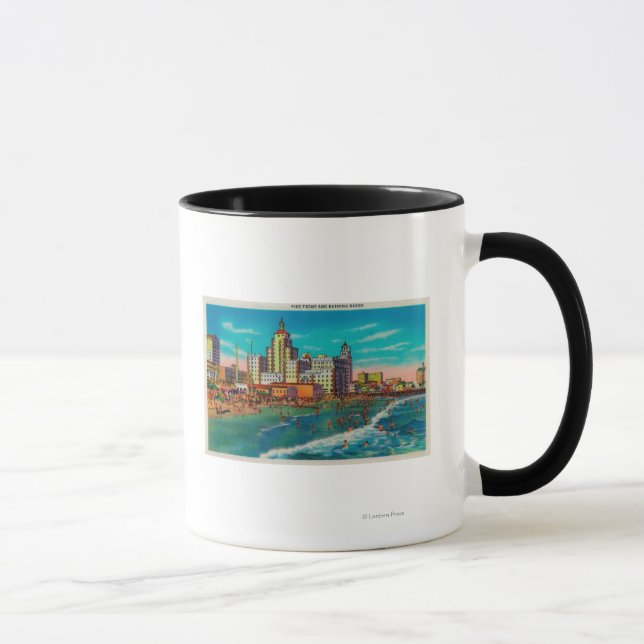 Pike Front and Bathing Beach, Long Beach Mug (Right)