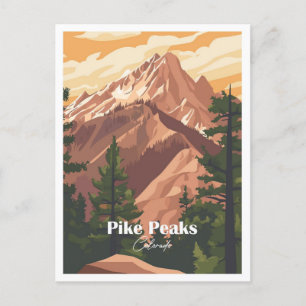 Pike Peaks Colorado Artwork Travel Place  Postcard