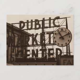 Pike Place Market, carte postale Seattle, style vi