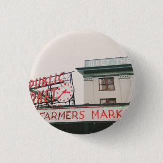 Pike Place Market   Compact Mirror 1 Inch Round Button