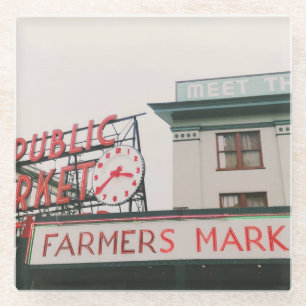 Pike Place Market Glass Coaster